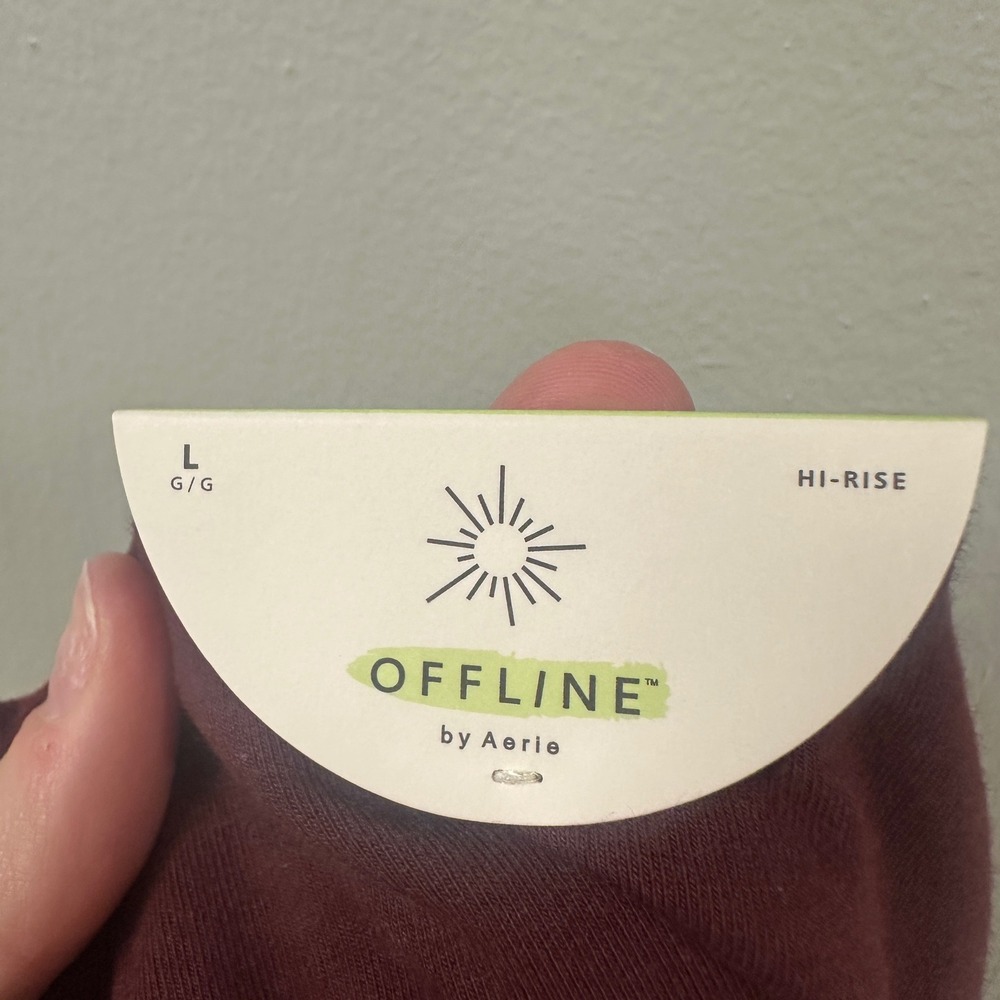 OFFLINE by Aerie OG Legging Burgundy Maroon High Rise Cotton Blend Large NWT - Picture 3 of 6